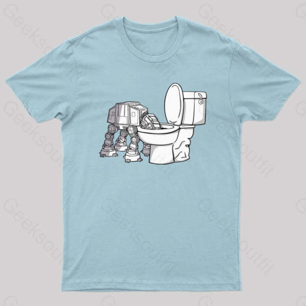Thirsty Atat Funny Geek T-Shirt Light Blue / S