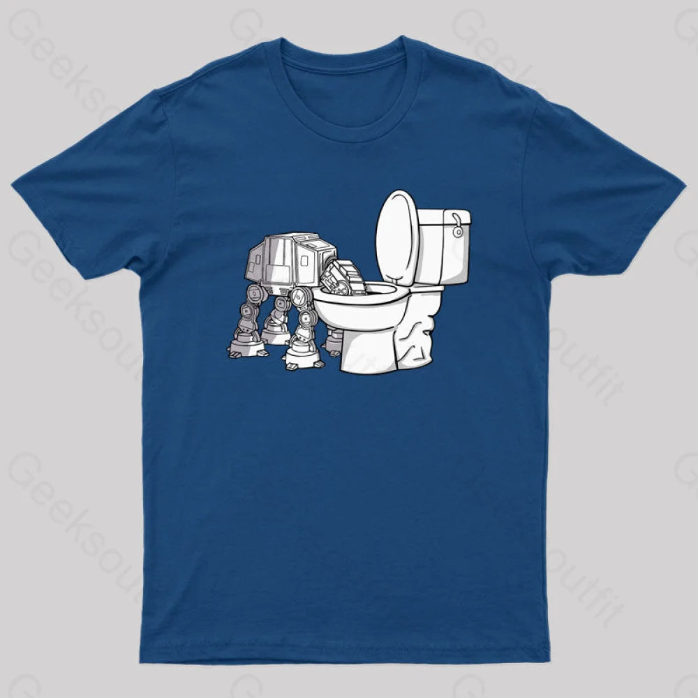 Thirsty Atat Funny Geek T-Shirt Navy / S