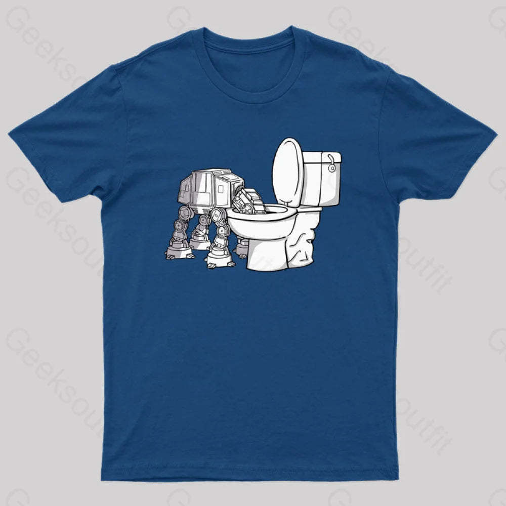 Thirsty Atat Funny Geek T-Shirt Navy / S