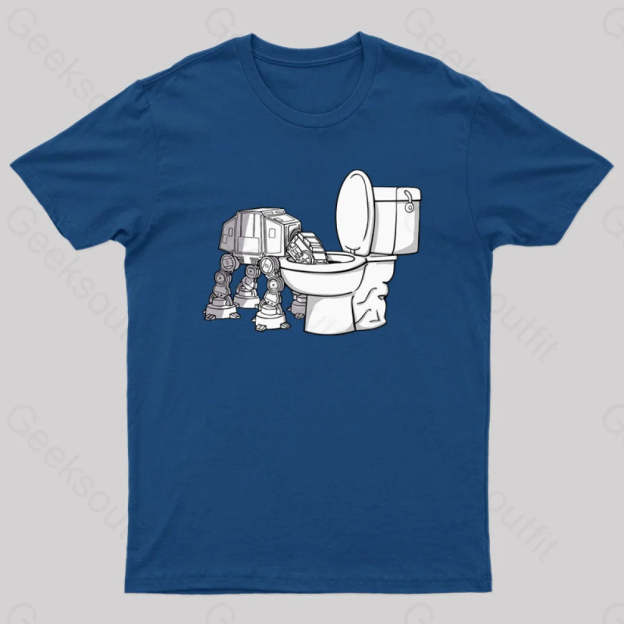 Thirsty Atat Funny Geek T-Shirt Navy / S