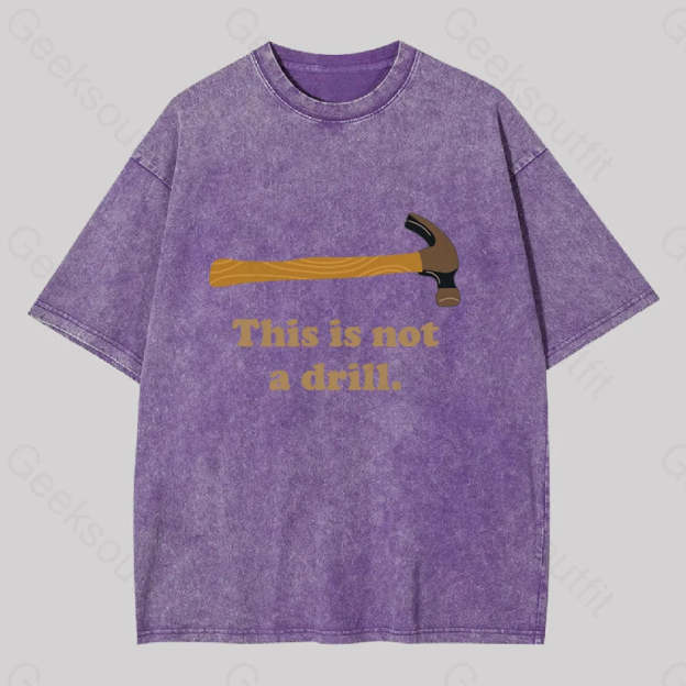 This Is Not A Drill Geek Washed T-Shirt Purple / S