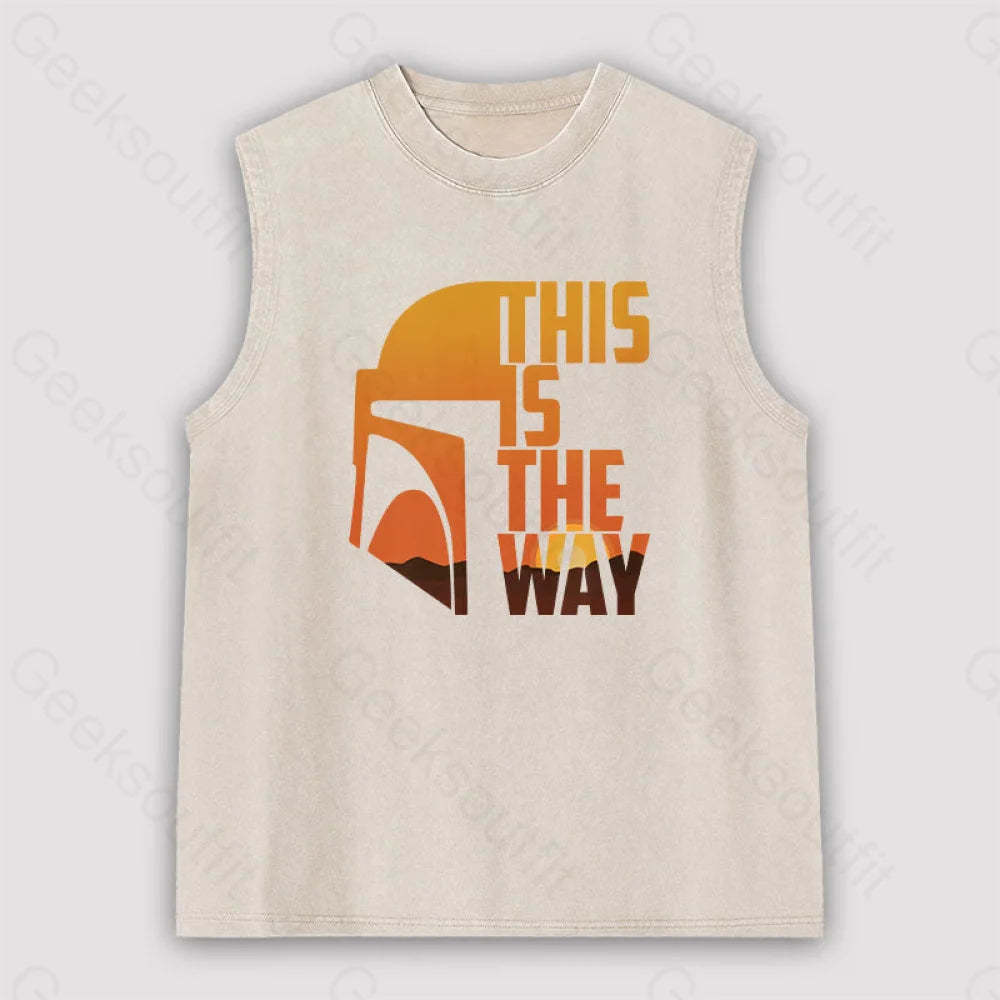 This Is The Way Unisex Washed Tank Apricot / S