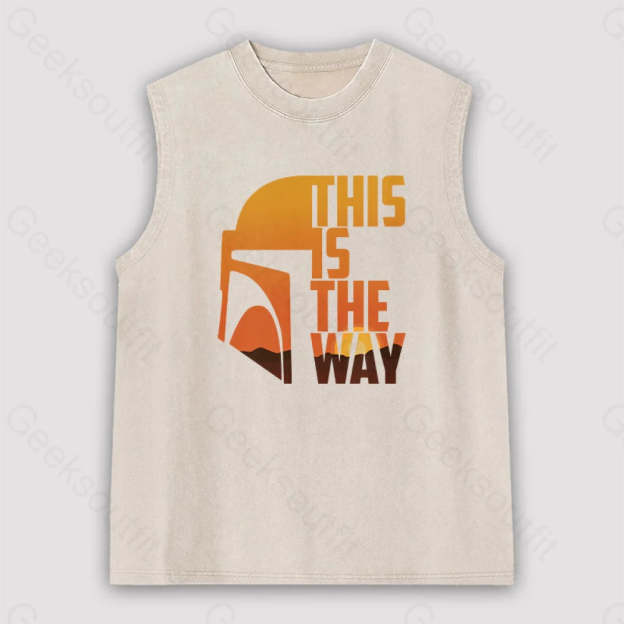 This Is The Way Unisex Washed Tank Apricot / S