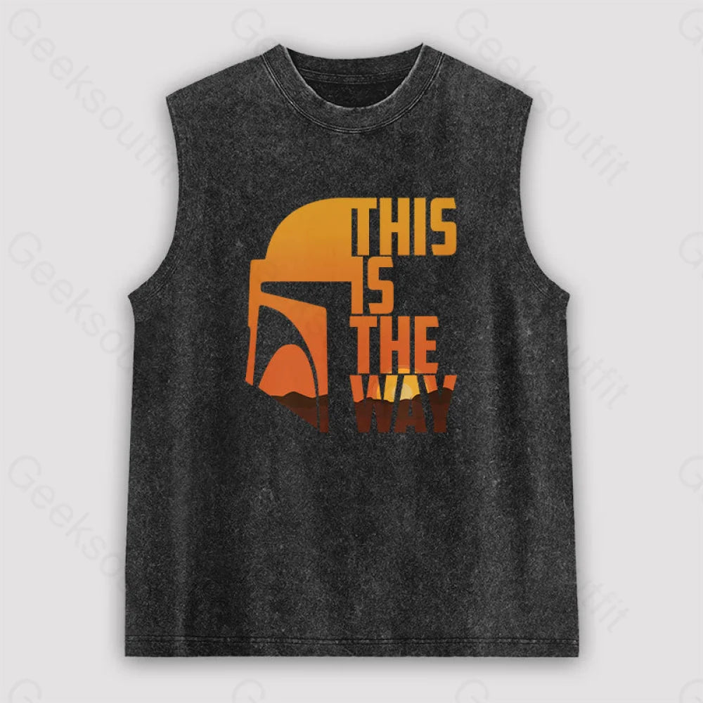 This Is The Way Unisex Washed Tank Black / S