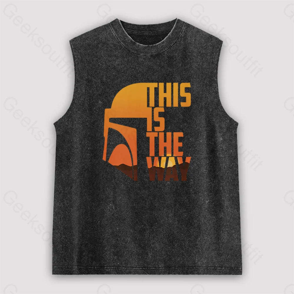 This Is The Way Unisex Washed Tank Black / S