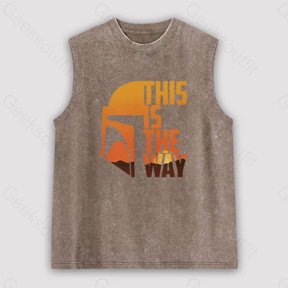 This Is The Way Unisex Washed Tank Brown / S
