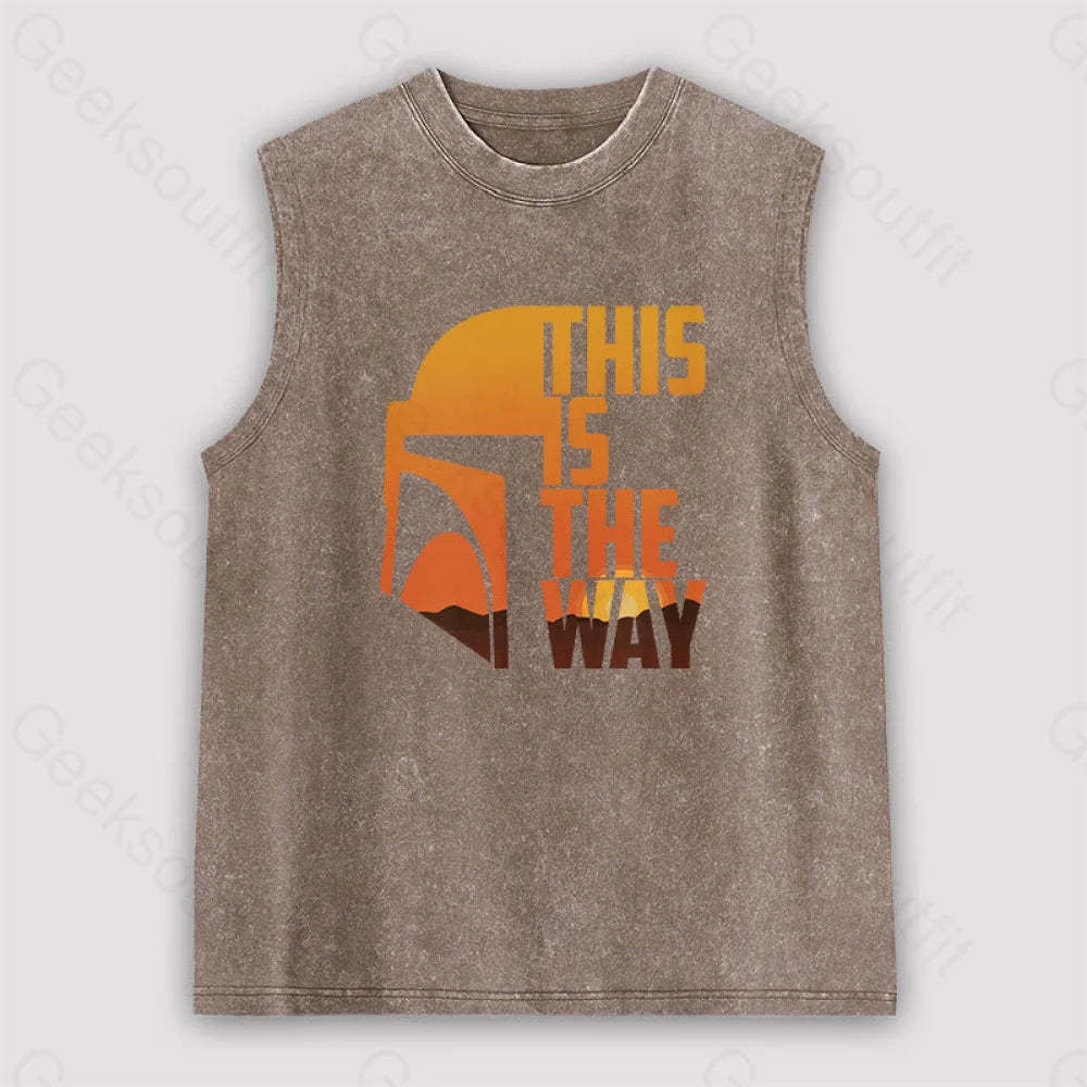 This Is The Way Unisex Washed Tank Brown / S