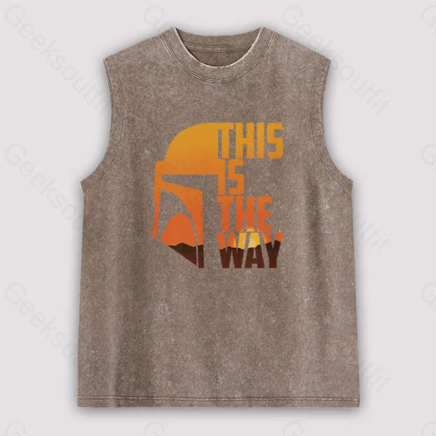 This Is The Way Unisex Washed Tank Brown / S