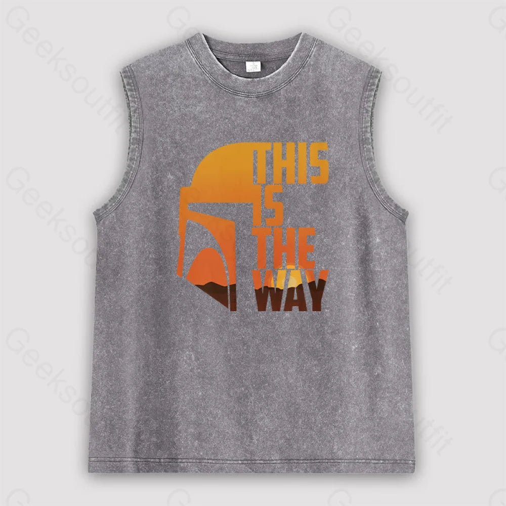 This Is The Way Unisex Washed Tank Grey / S