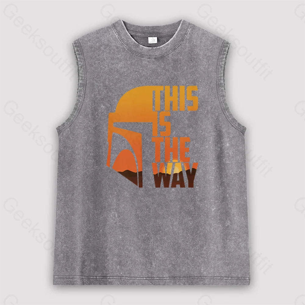 This Is The Way Unisex Washed Tank Grey / S