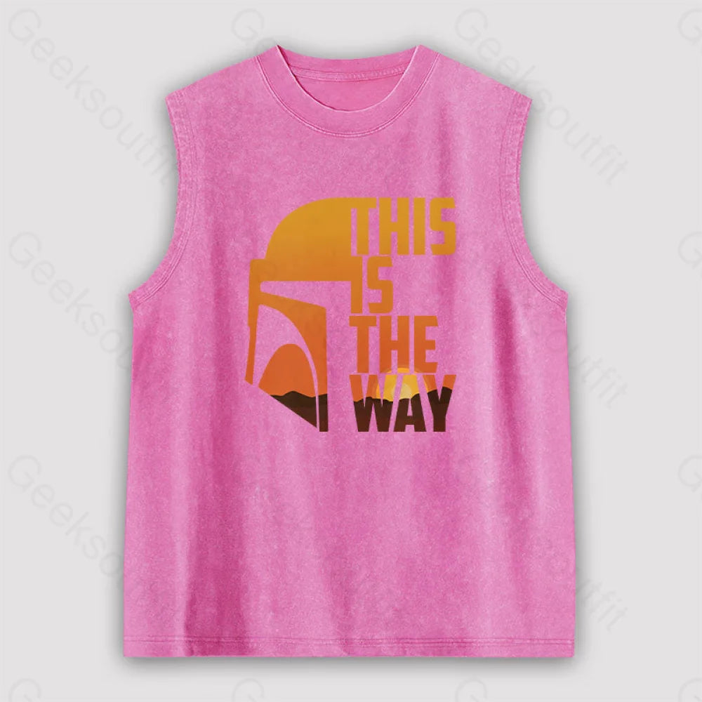 This Is The Way Unisex Washed Tank Pink / S