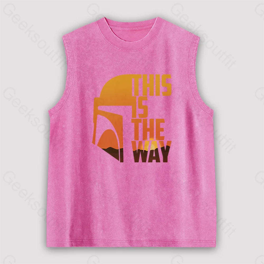 This Is The Way Unisex Washed Tank Pink / S