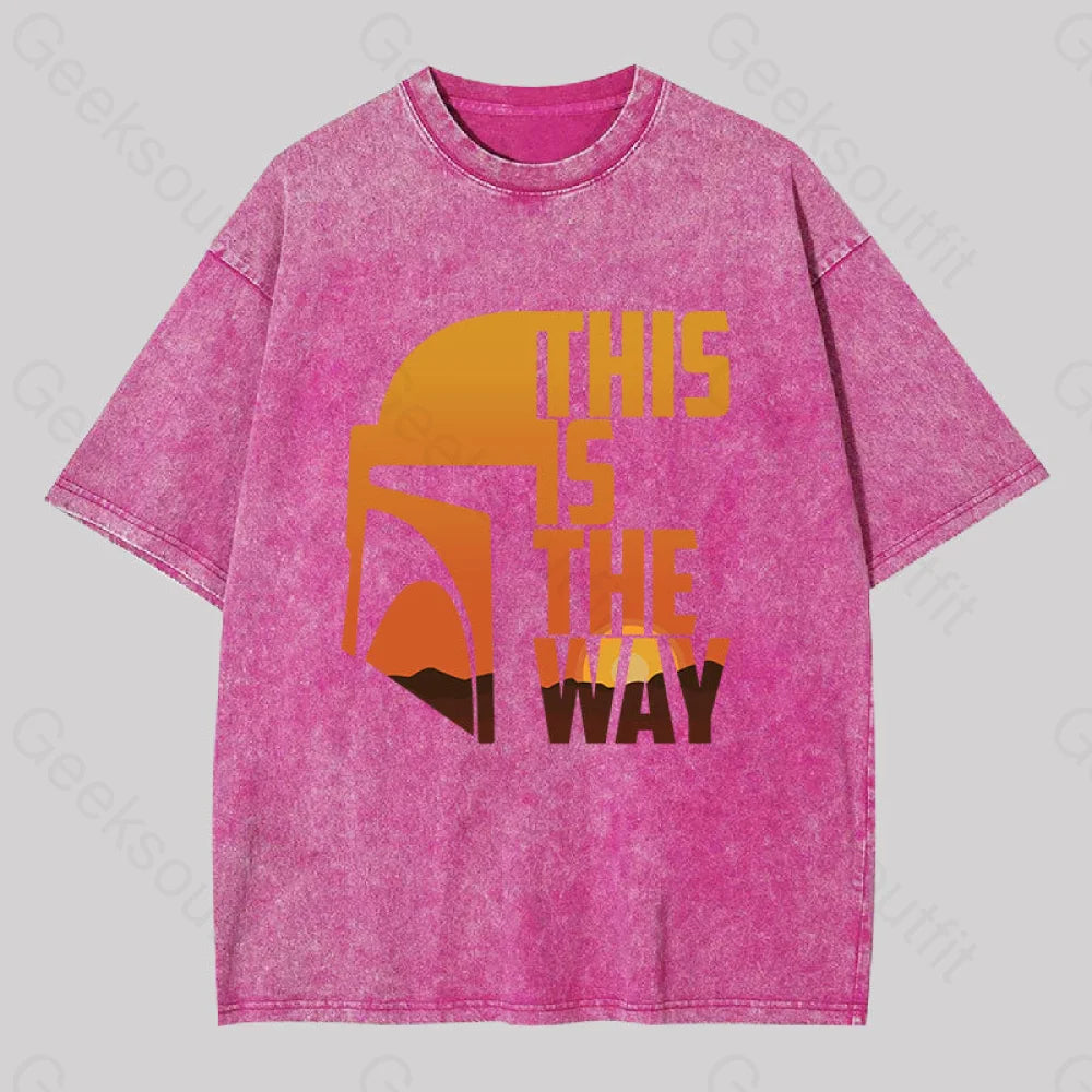 This Is The Way Washed T-Shirt Rose Red / S