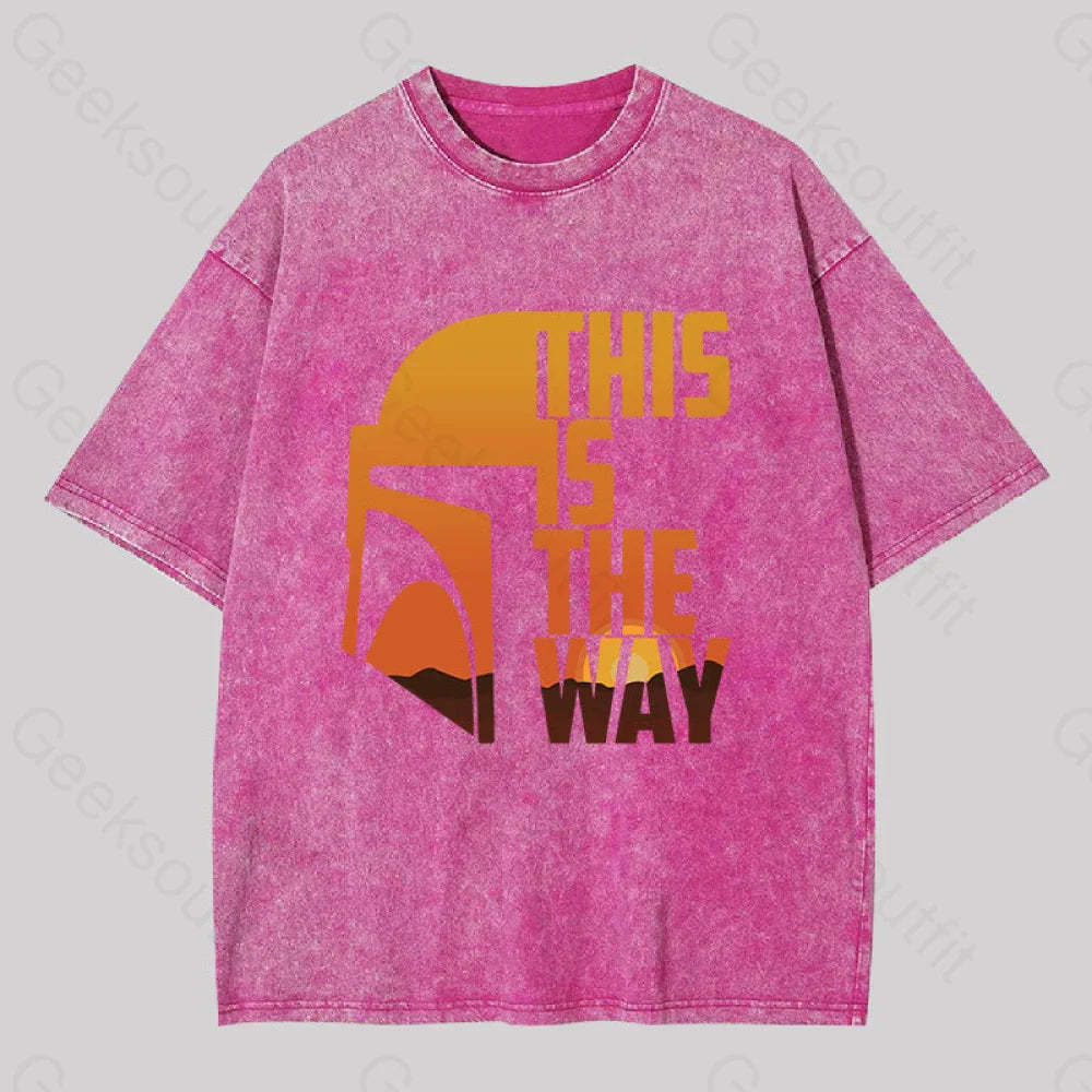 This Is The Way Washed T-Shirt Rose Red / S