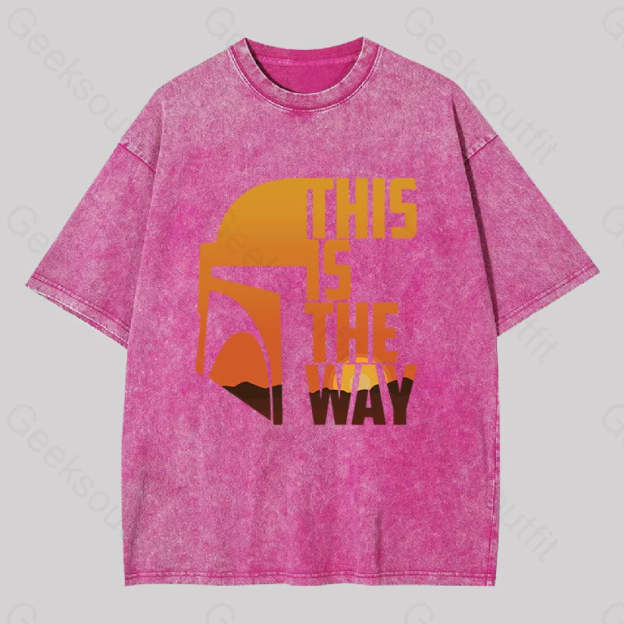 This Is The Way Washed T-Shirt Rose Red / S