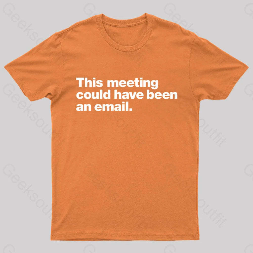 This Meeting Could Have Been An Email Nerd T-Shirt Orange / S