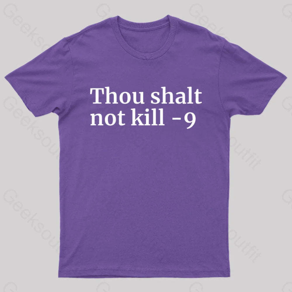 Thou Shalt Not Kill 9 Geek T-Shirt Purple / S