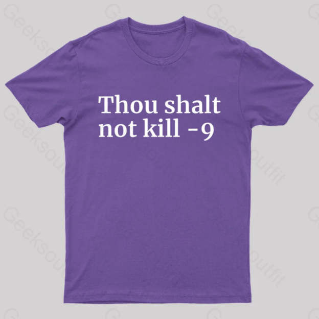 Thou Shalt Not Kill 9 Geek T-Shirt Purple / S