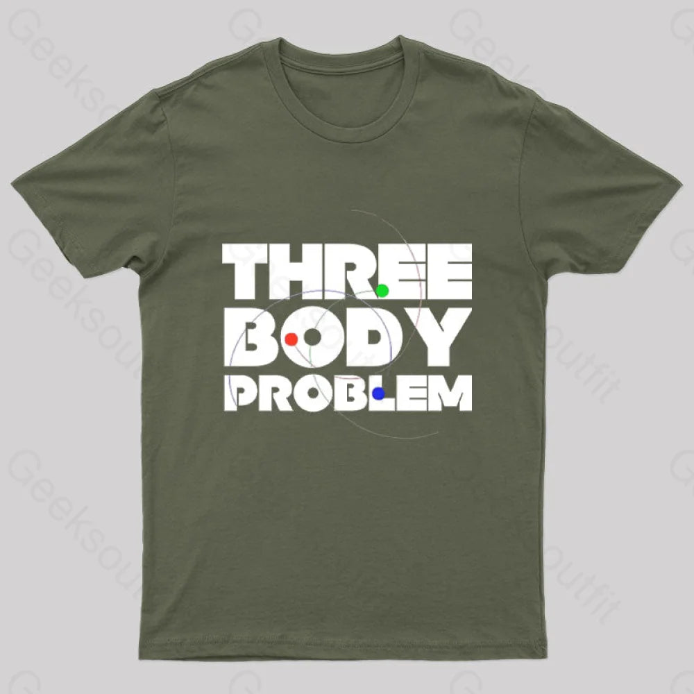 Three Body Problem Space Geek T-Shirt Army Green / S