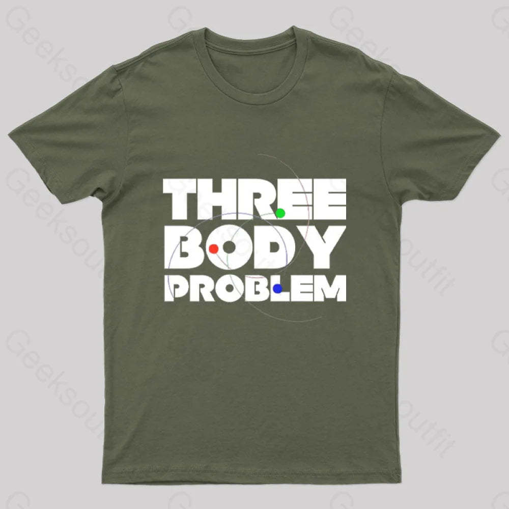 Three Body Problem Space Geek T-Shirt Army Green / S