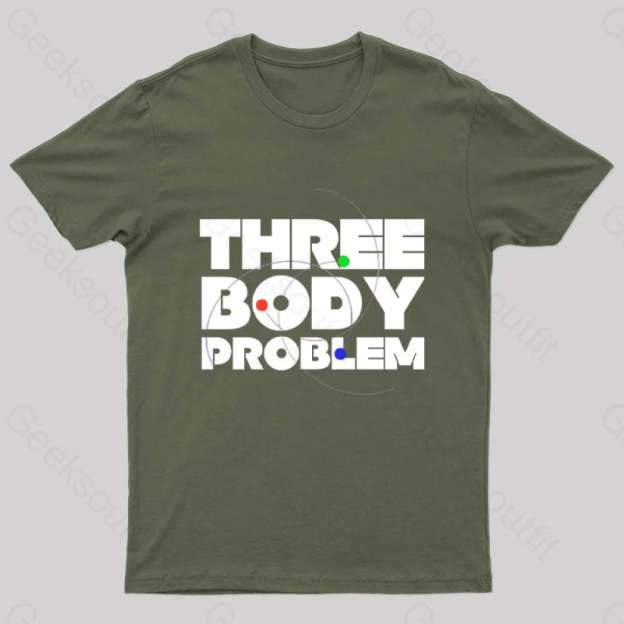Three Body Problem Space Geek T-Shirt Army Green / S