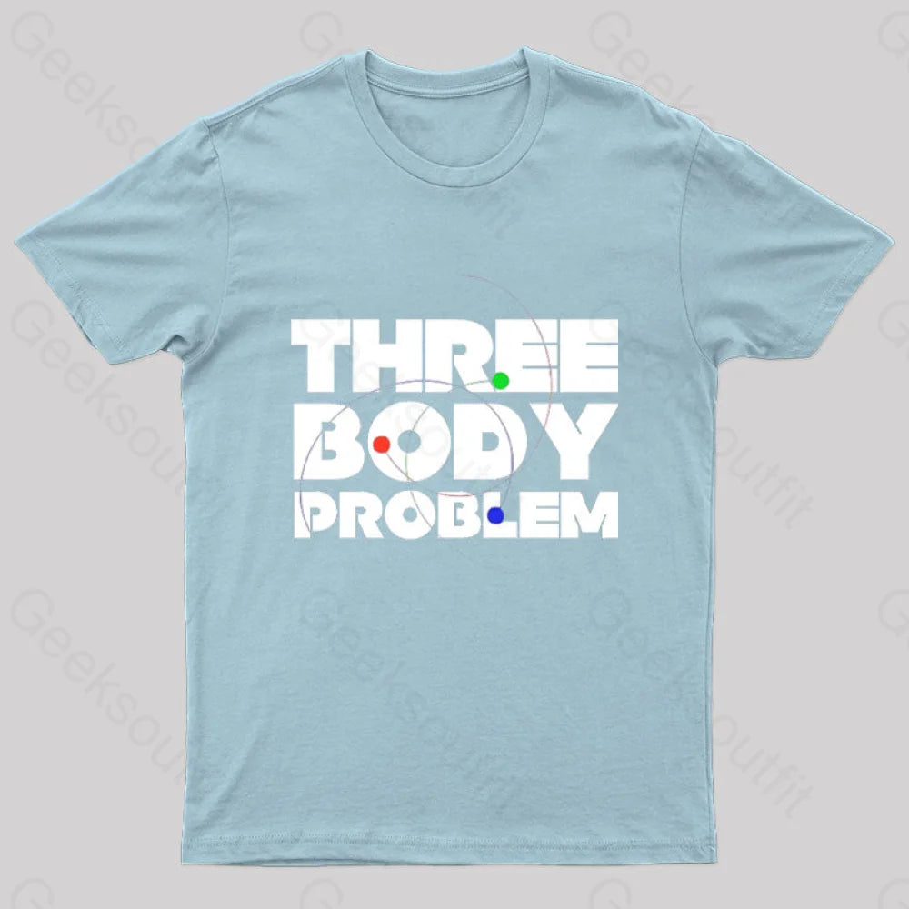 Three Body Problem Space Geek T-Shirt Light Blue / S