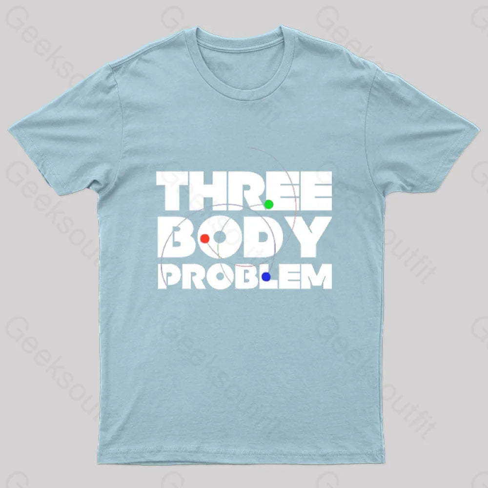 Three Body Problem Space Geek T-Shirt Light Blue / S