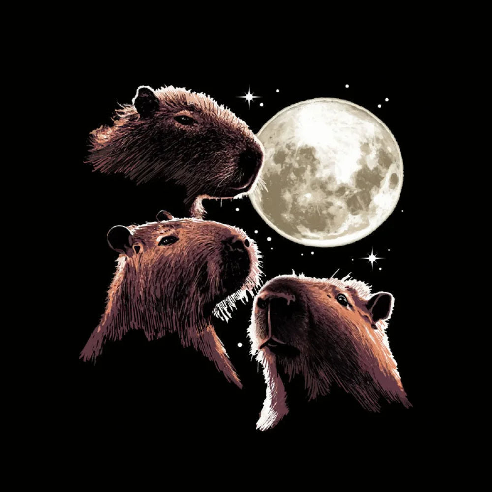 Three Moon Capybaras Geek T-Shirt
