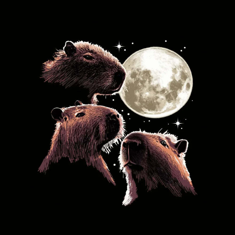 Three Moon Capybaras Geek T-Shirt