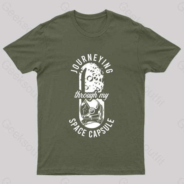Through My Space Capsule Nerd T-Shirt Army Green / S