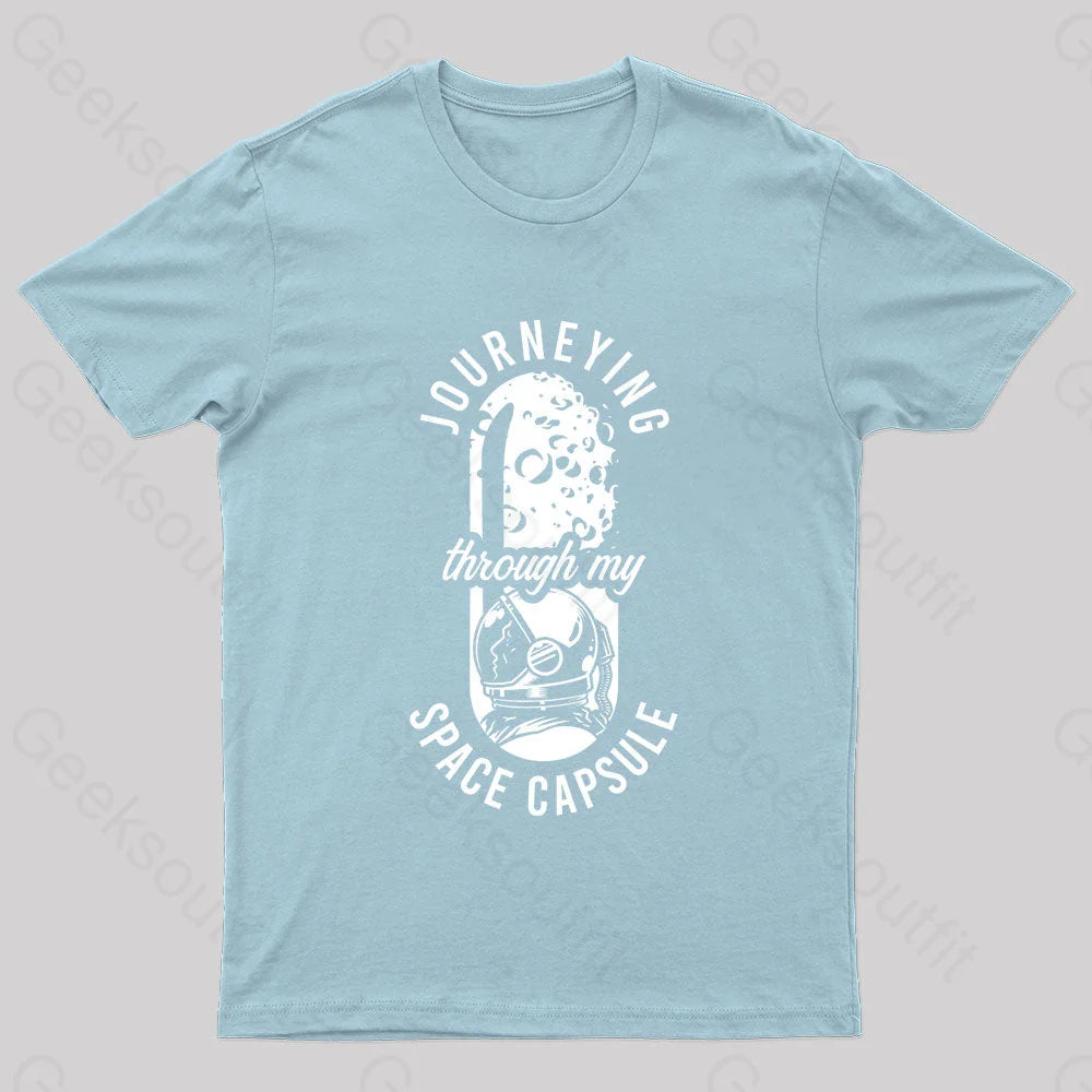 Through My Space Capsule Nerd T-Shirt Light Blue / S