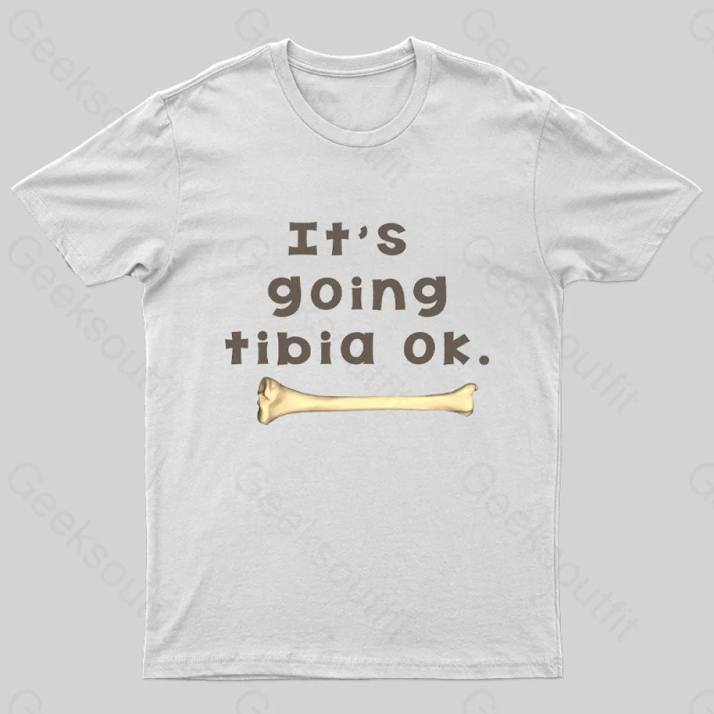 Tibia Bone Pun Geek T-Shirt White / S