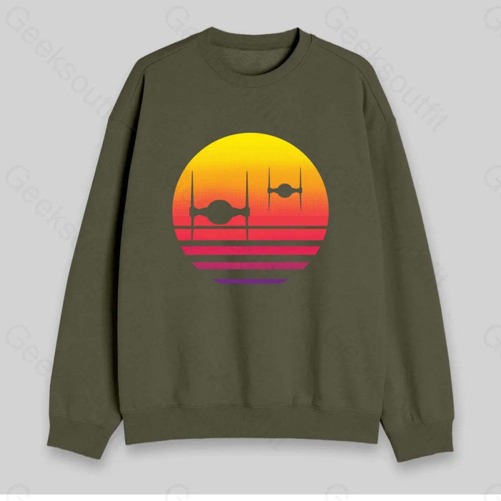 Tie Fighter Sunset Sweatshirt - Geeksoutfit
