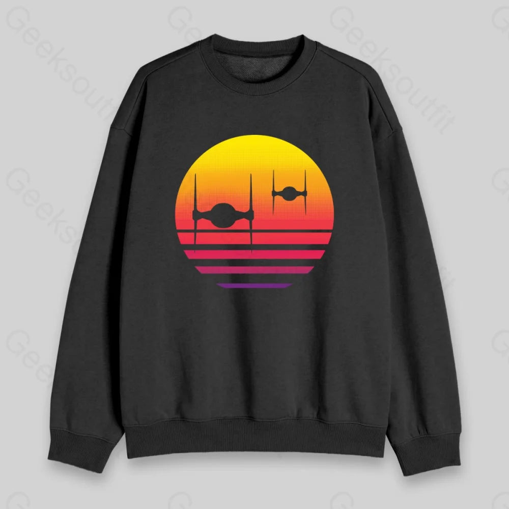Tie Fighter Sunset Sweatshirt - Geeksoutfit