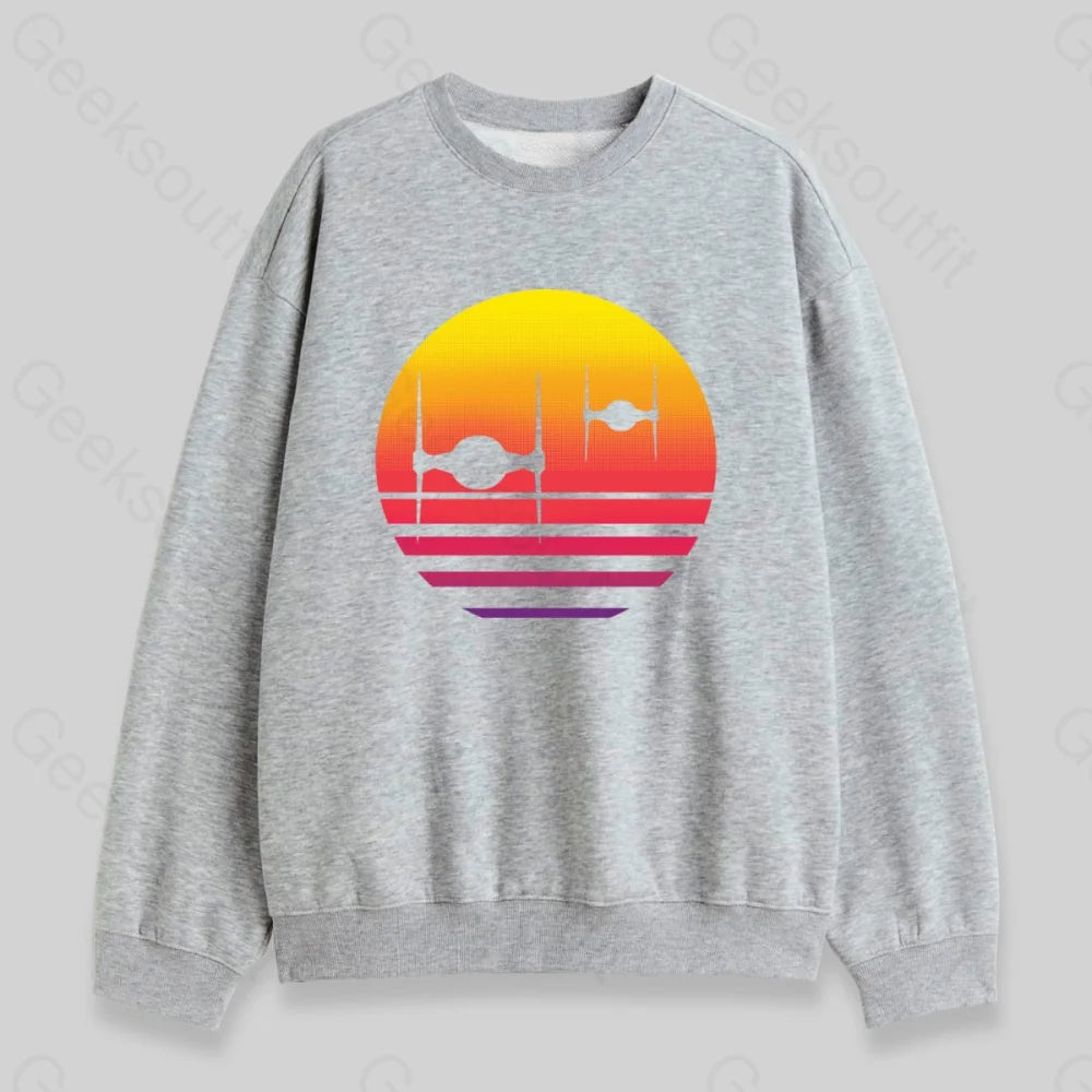 Tie Fighter Sunset Sweatshirt - Geeksoutfit