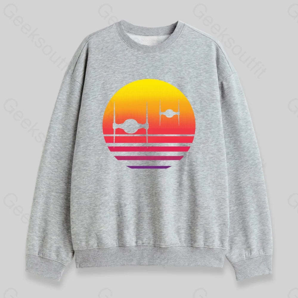 Tie Fighter Sunset Sweatshirt - Geeksoutfit