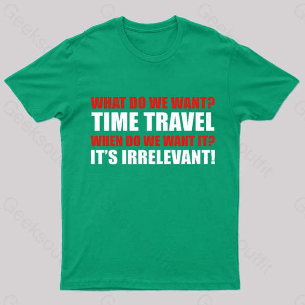 Time Travel Essential Nerd T-Shirt Green / S