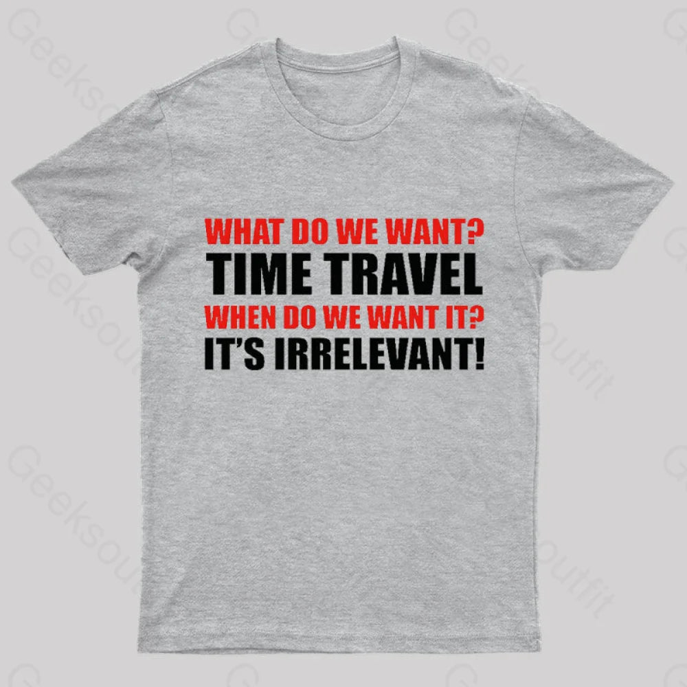 Time Travel Essential Nerd T-Shirt Grey / S