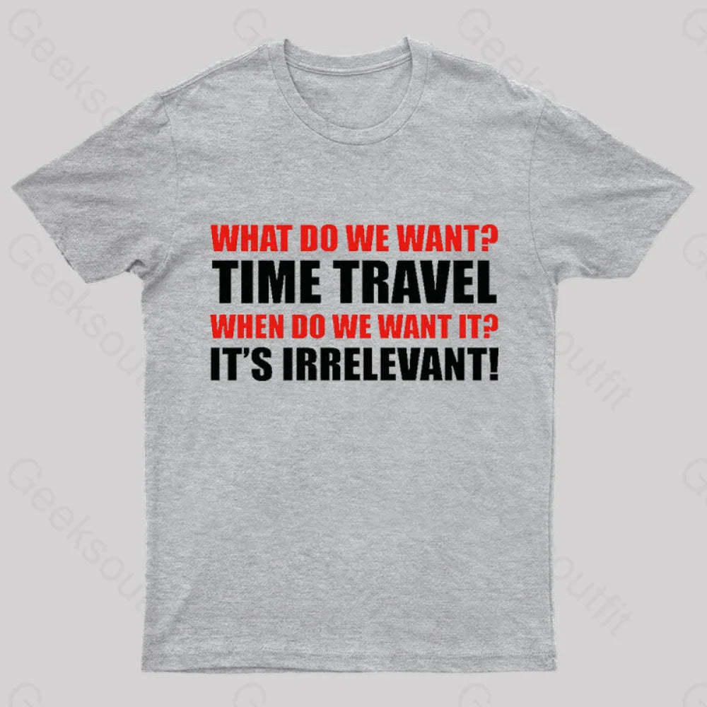 Time Travel Essential Nerd T-Shirt Grey / S