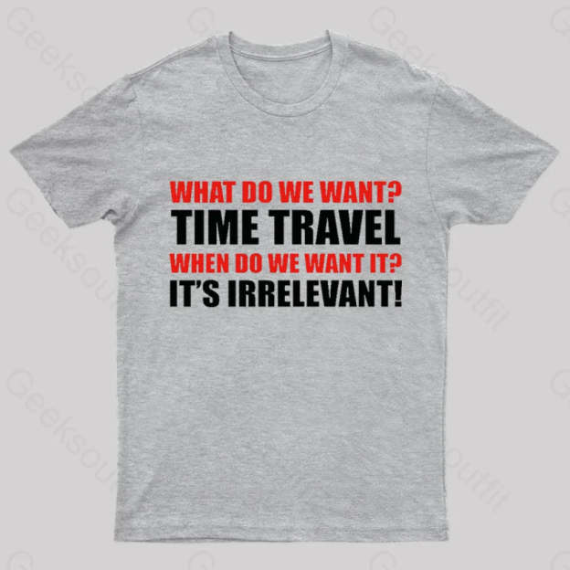 Time Travel Essential Nerd T-Shirt Grey / S