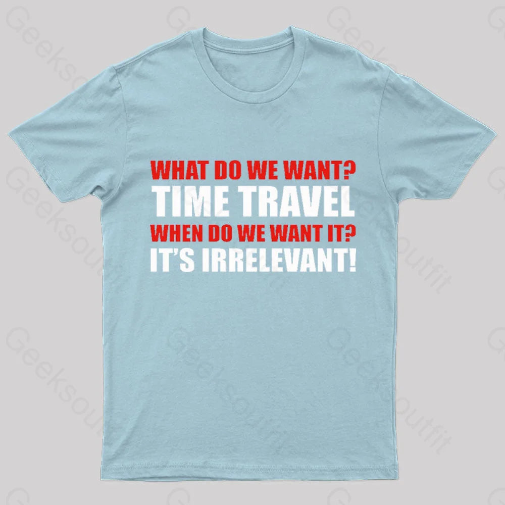 Time Travel Essential Nerd T-Shirt Light Blue / S