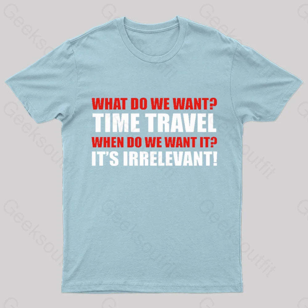 Time Travel Essential Nerd T-Shirt Light Blue / S