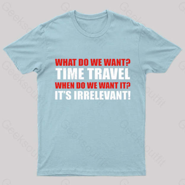 Time Travel Essential Nerd T-Shirt Light Blue / S