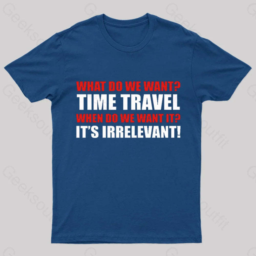 Time Travel Essential Nerd T-Shirt Navy / S