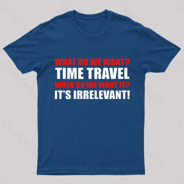 Time Travel Essential Nerd T-Shirt Navy / S