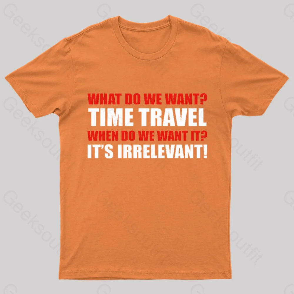 Time Travel Essential Nerd T-Shirt Orange / S
