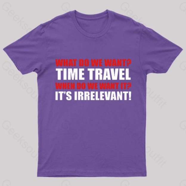 Time Travel Essential Nerd T-Shirt Purple / S