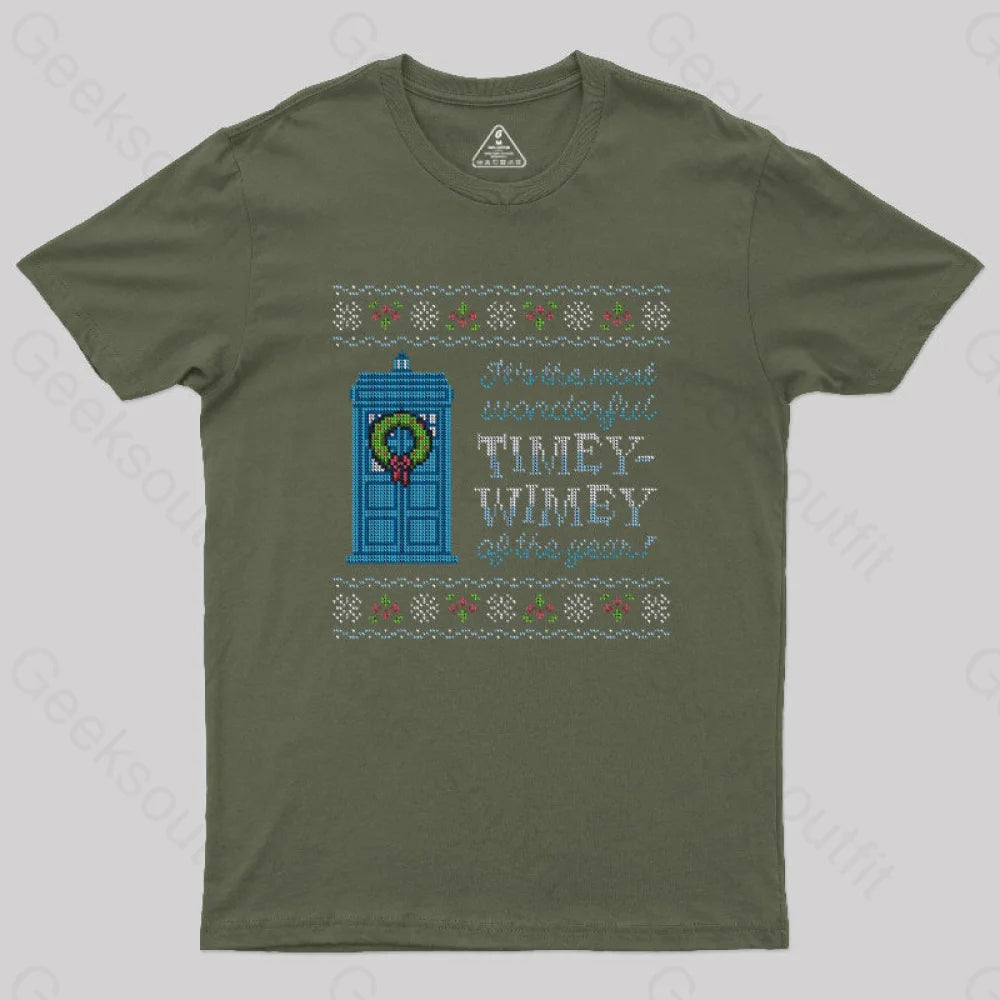 Timey-Wimey Sweater T-Shirt Army Green / S