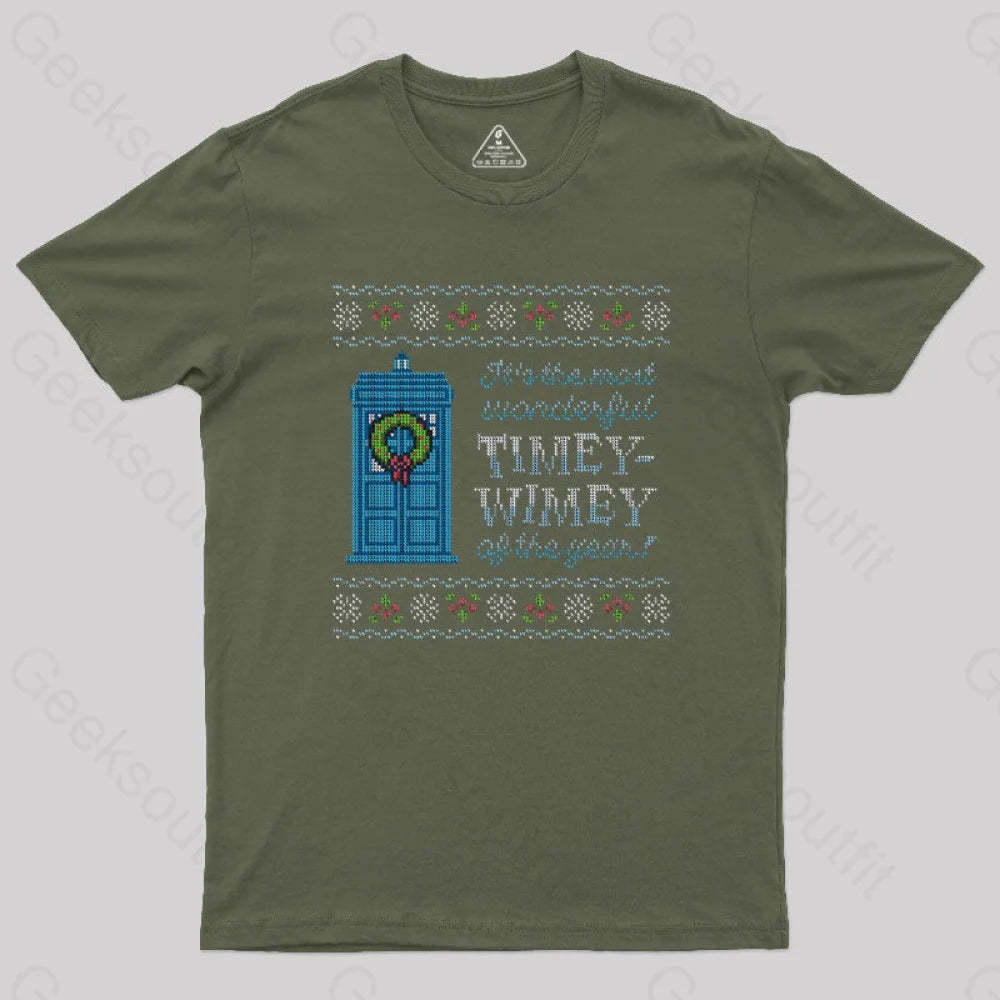 Timey-Wimey Sweater T-Shirt Army Green / S