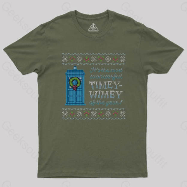 Timey-Wimey Sweater T-Shirt Army Green / S
